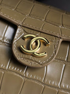 Crocodile-Embossed Bowling Top Handle Bag 23cm - View 5