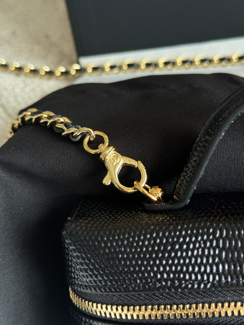 26A Small Vanity Case with Chain in Lizard-Embossed Calfskin Bag