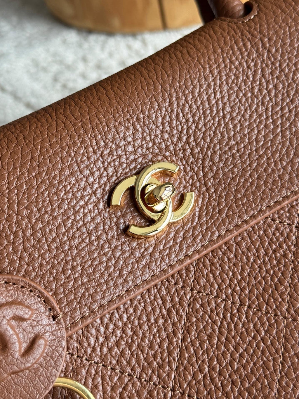 26S Medium Baguette Bag in Grained Calfskin