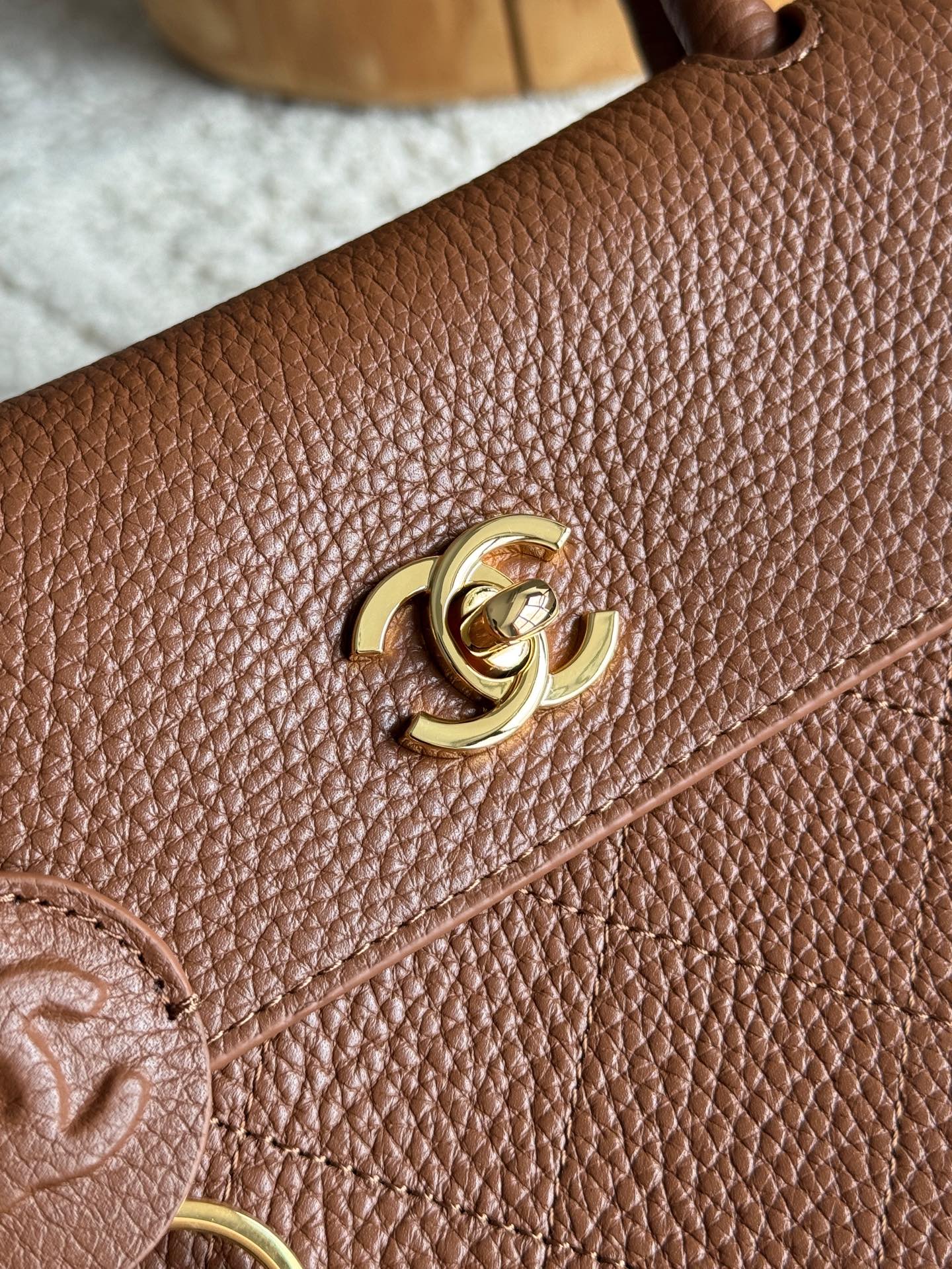 26S Medium Baguette Bag in Grained Calfskin