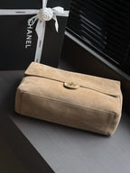 Quilted Suede Maxi Flap Shoulder Bag 38cm - View 4