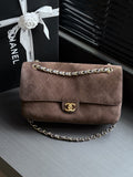 Quilted Suede Maxi Flap Shoulder Bag 32cm - View 1