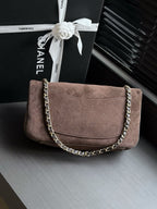 Quilted Suede Maxi Flap Shoulder Bag 32cm - View 3