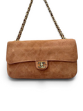 Relaxed Suede Maxi Flap Shoulder Bag - View 1