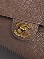 Grained Leather Maxi Flap Shoulder Bag 32cm - View 6