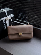 Grained Leather Maxi Flap Shoulder Bag 32cm - View 1