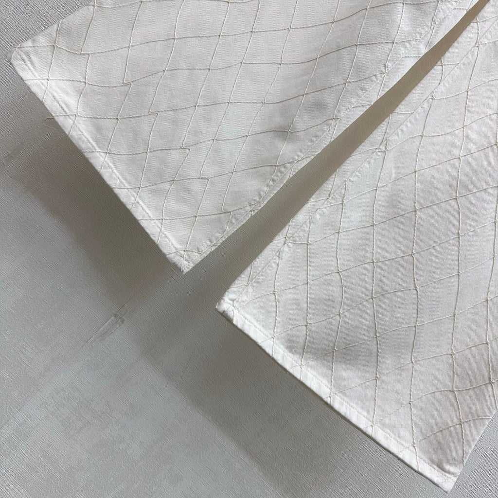 Quilted Denim Wide-Leg Jeans - White - View 4