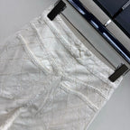 Quilted Denim Wide-Leg Jeans - White - View 6
