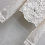 Quilted Denim Jacket - White - View 4