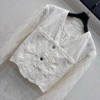 Quilted Denim Jacket - White - View 2