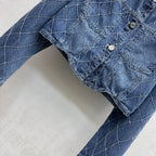 Quilted Denim Jacket - Blue - View 4