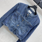 Quilted Denim Jacket - Blue - View 2