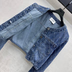 Quilted Denim Jacket - Blue - View 5