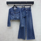 Quilted Denim Jacket - Blue - View 8
