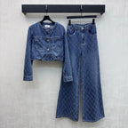 Quilted Denim Jacket - Blue - View 7
