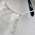 Quilted Denim Cropped Vest - White - View 7
