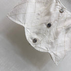 Quilted Denim Cropped Vest - White - View 4