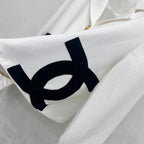 Contrast-Pocket Cropped Jacket - White/Black - View 6