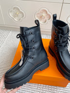 Land Leather Lace-Up Combat Boots