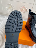 Land Leather Lace-Up Combat Boots