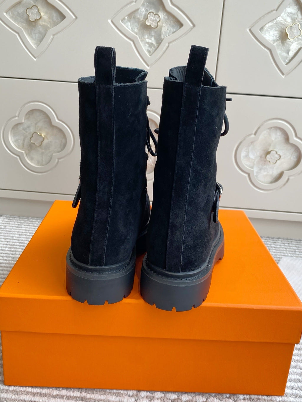 Land Suede Lace-Up Combat Boots