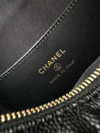 Pearl-Chain Quilted Mini Hobo Bag
