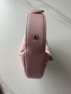 Pearl-Chain Quilted Mini Hobo Bag
