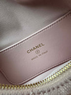 Pearl-Chain Quilted Mini Hobo Bag