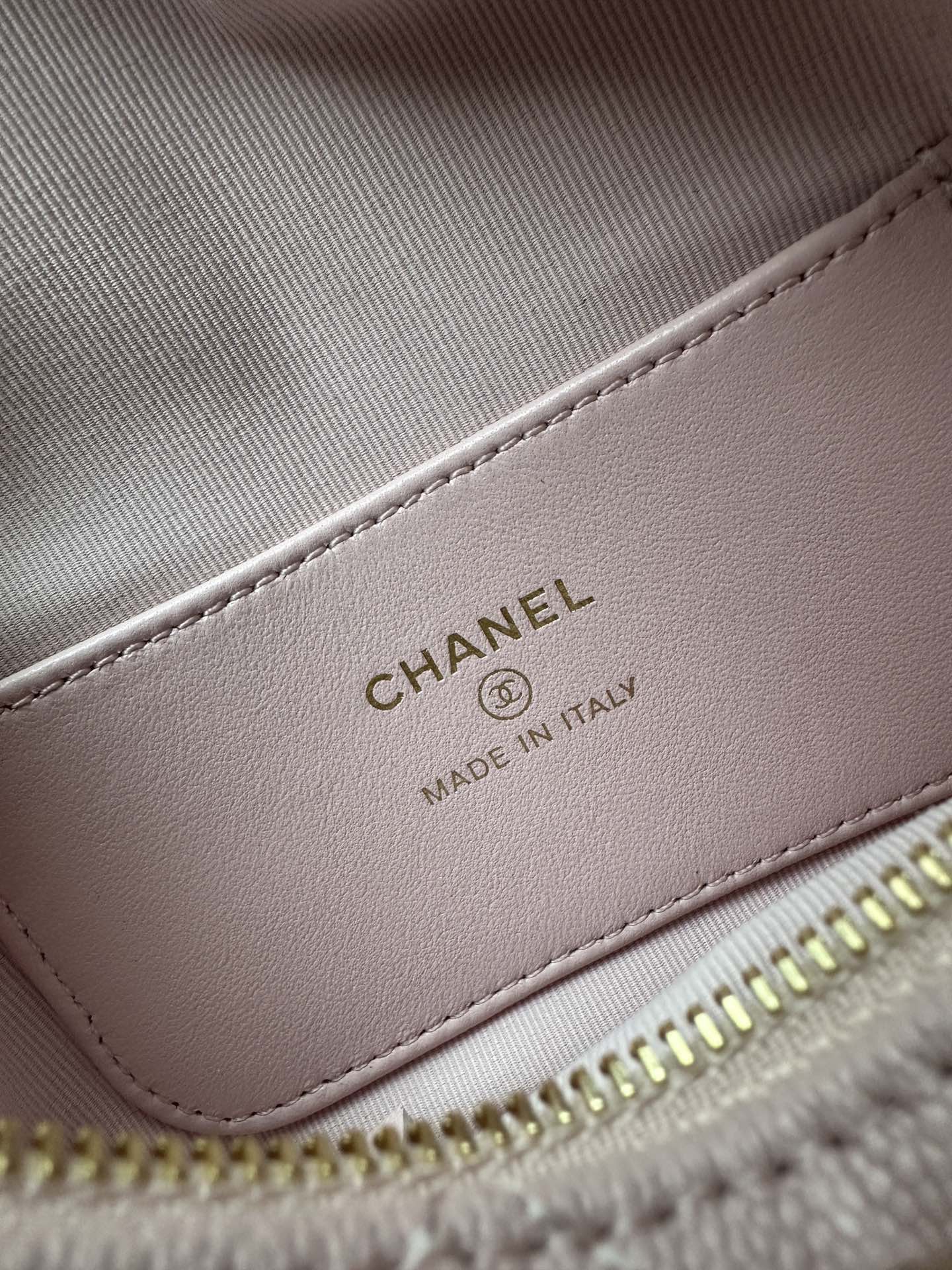 Pearl-Chain Quilted Mini Hobo Bag