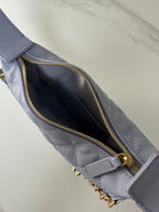 Pearl-Chain Quilted Mini Hobo Bag