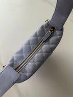 Pearl-Chain Quilted Mini Hobo Bag