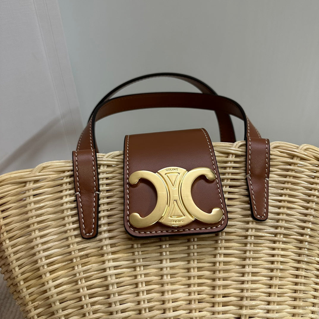 Triomphe Panier Woven Basket Bag