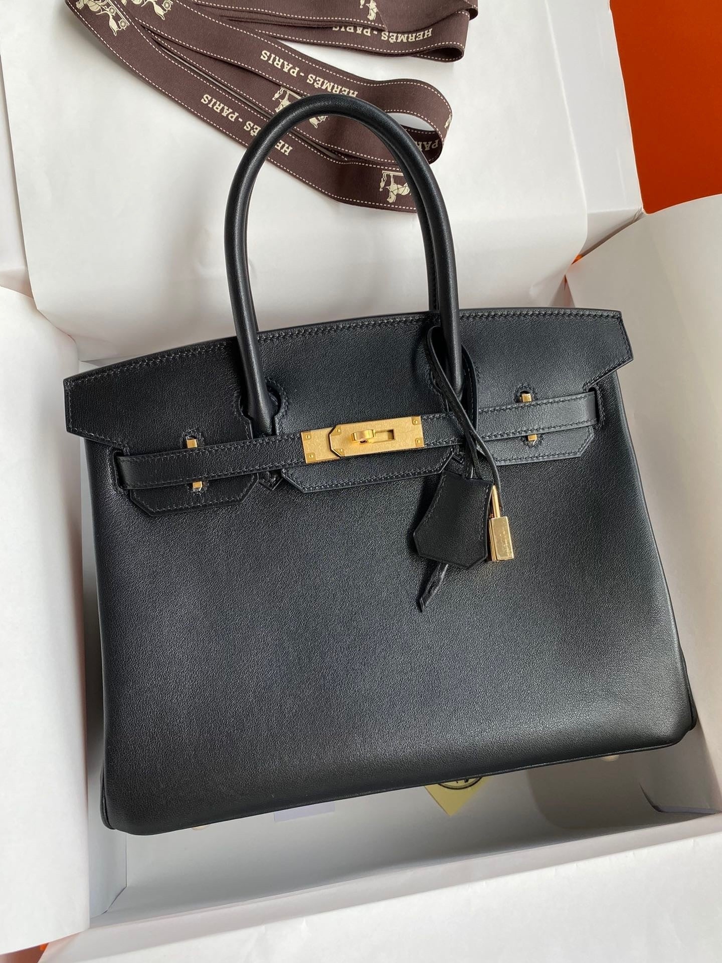 Birkin 25cm Swift Calfskin Leather Handbag