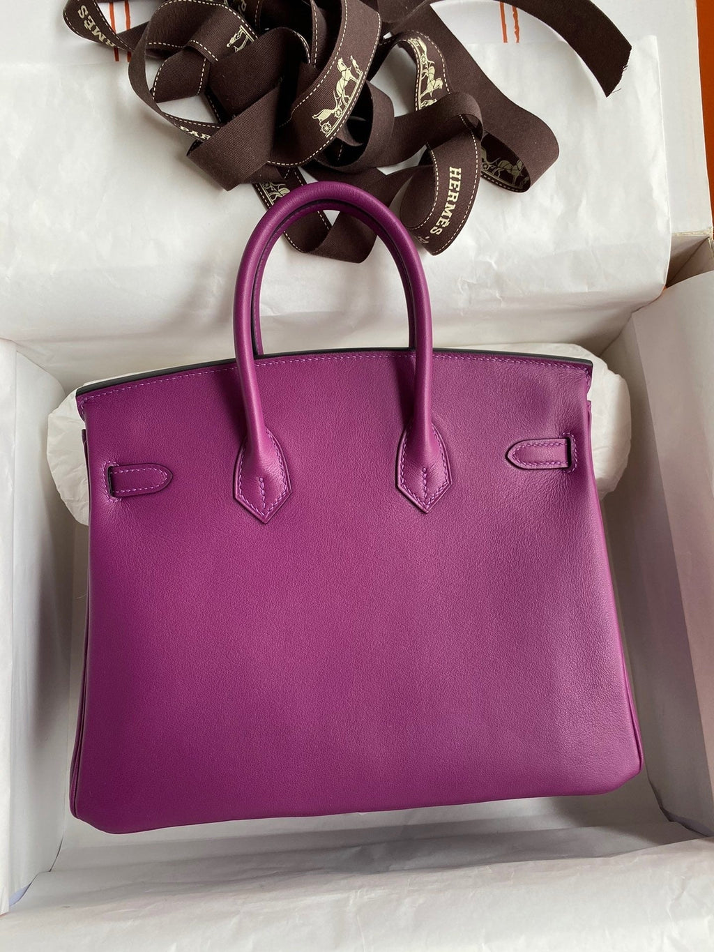 Birkin 25cm Swift Calfskin Leather Handbag