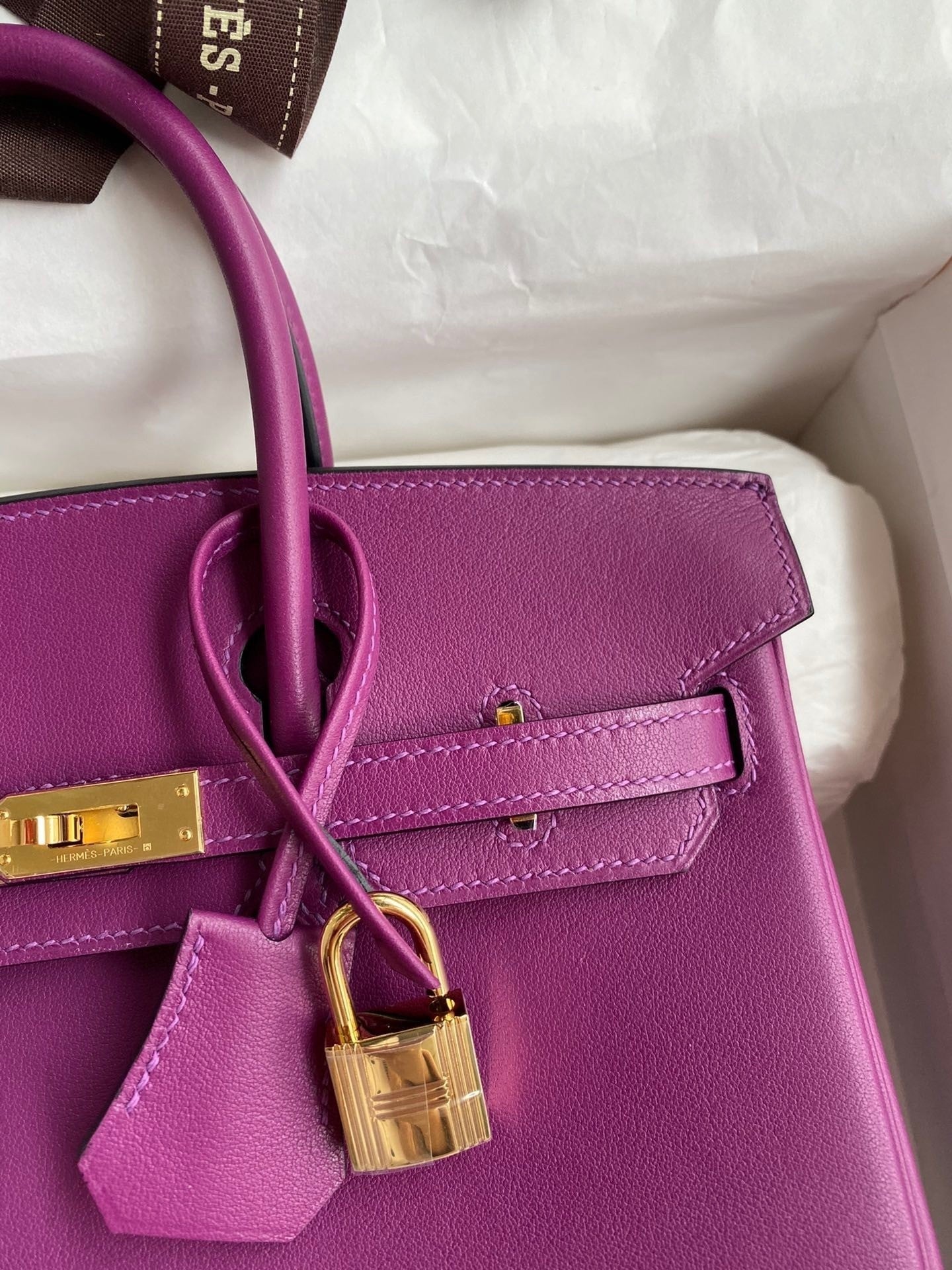 Birkin 25cm Swift Calfskin Leather Handbag