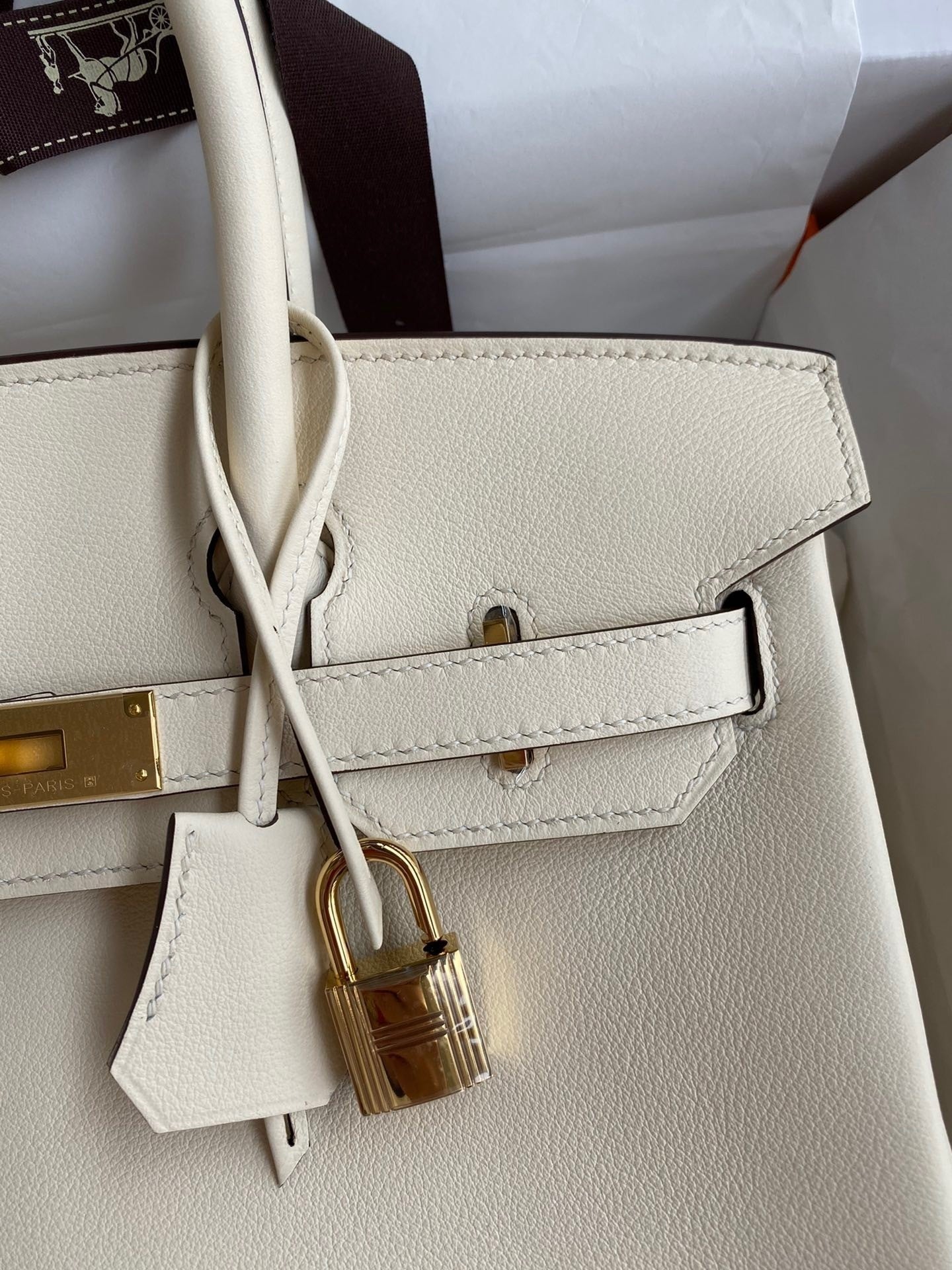 Birkin 25cm Swift Calfskin Leather Handbag