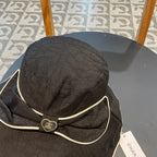 Wide Brim Hat with Elegant Bow Detail
