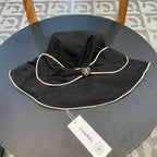 Wide Brim Hat with Elegant Bow Detail