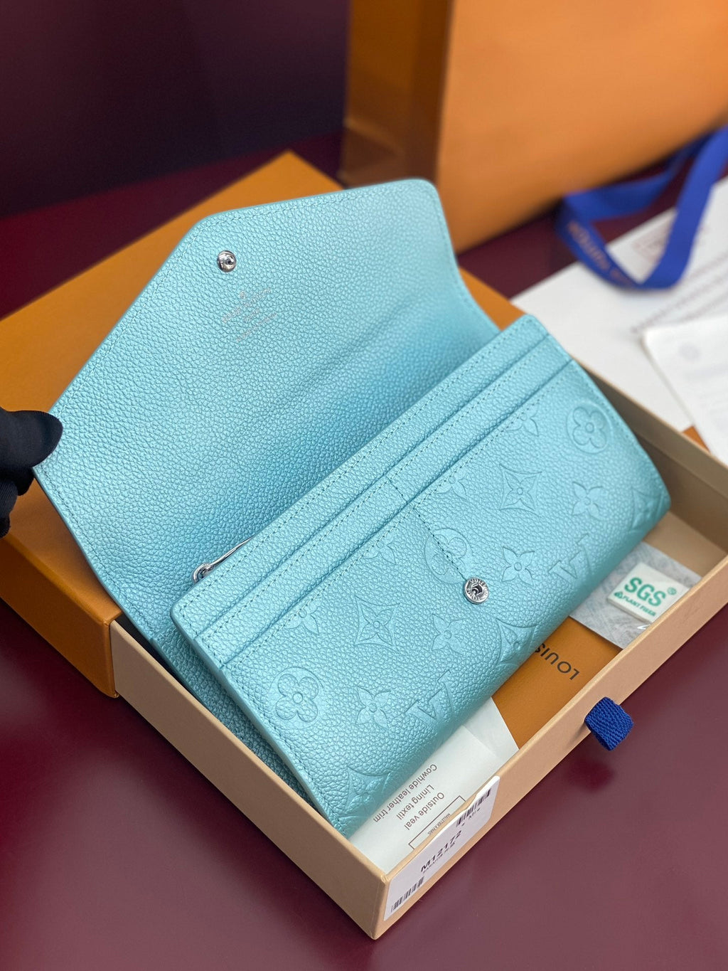 Sarah Wallet – Monogram Empreinte Leather (Blue)