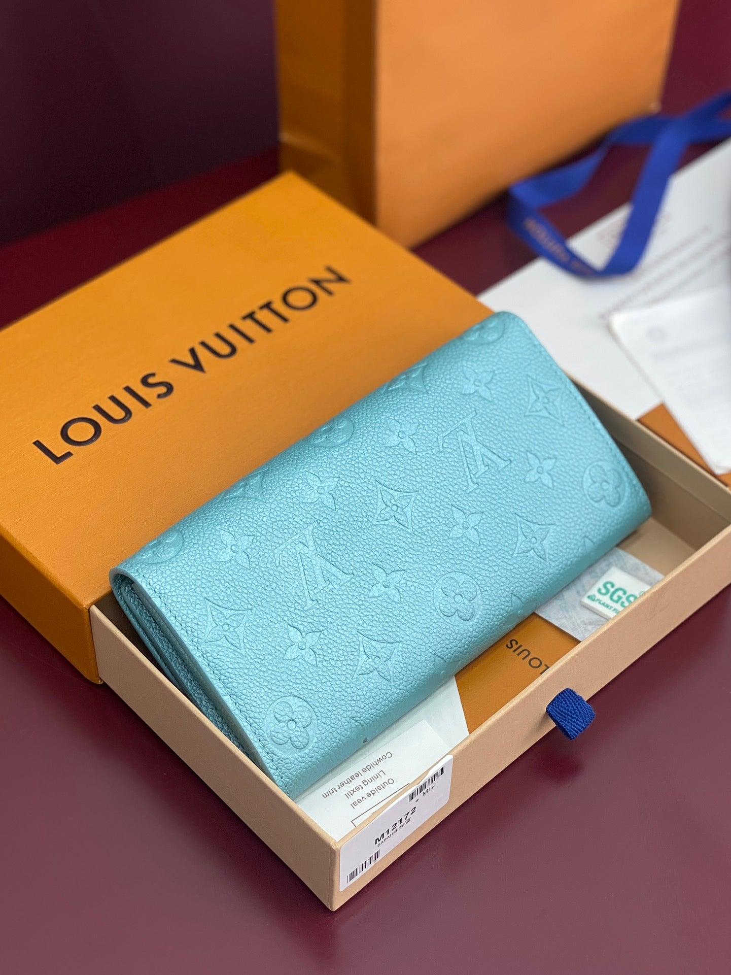 Sarah Wallet – Monogram Empreinte Leather (Blue)
