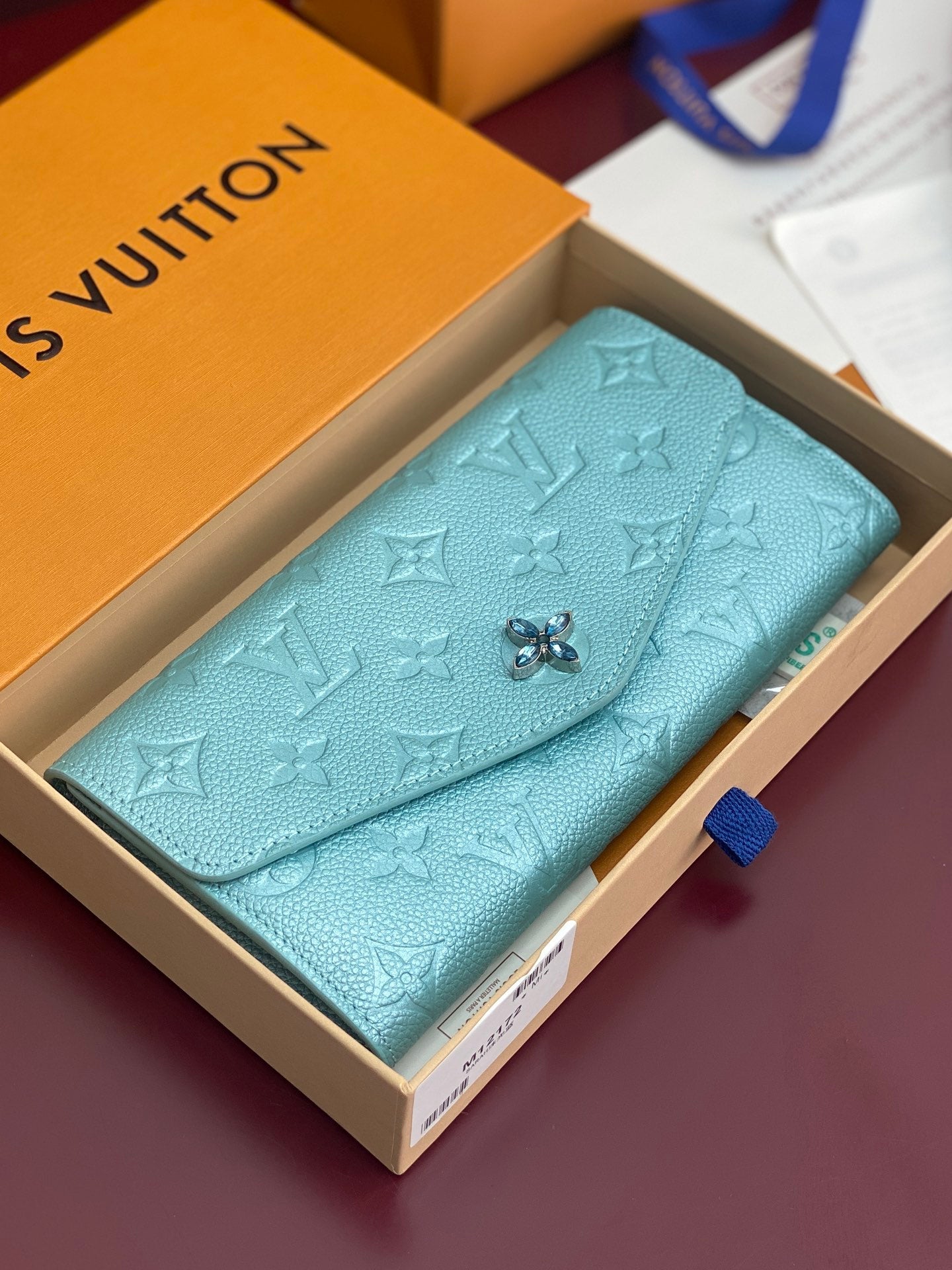 Sarah Wallet – Monogram Empreinte Leather (Blue)