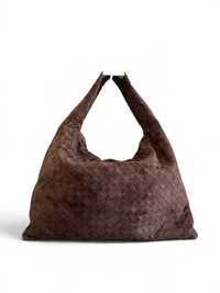 Woven Leather Oversized Hobo Shoulder Bag