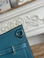 Denim Blue Jypsiere 28cm – Togo Leather, Silver Hardware