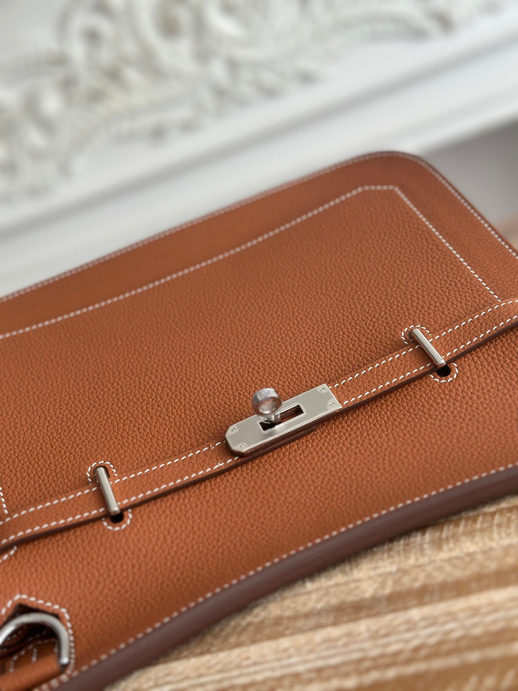 Brown Jypsiere 28cm – Togo Leather, Silver Hardware