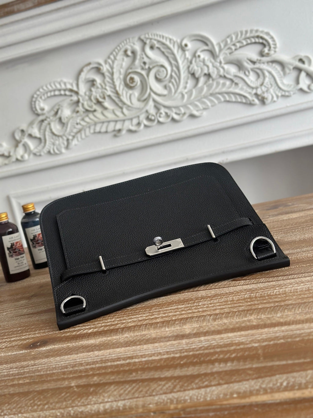 Black Jypsiere 28cm – Togo Leather, Silver Hardware
