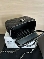 Quilted Vanity Top Handle Bag