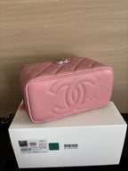 Quilted Vanity Top Handle Bag