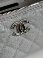 Quilted Vanity Top Handle Bag
