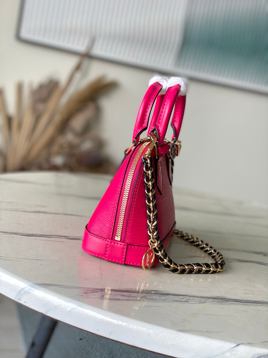 Alma Mini Patent Leather with Chain Strap