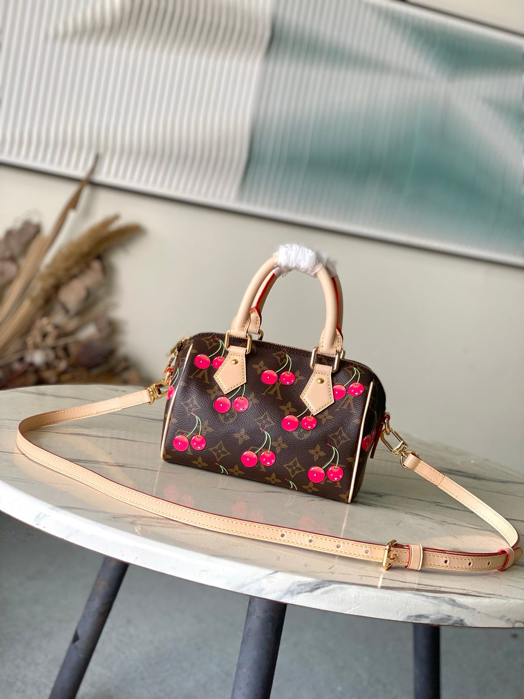 Speedy Bandoulière 20 Monogram Canvas with Cherry Print